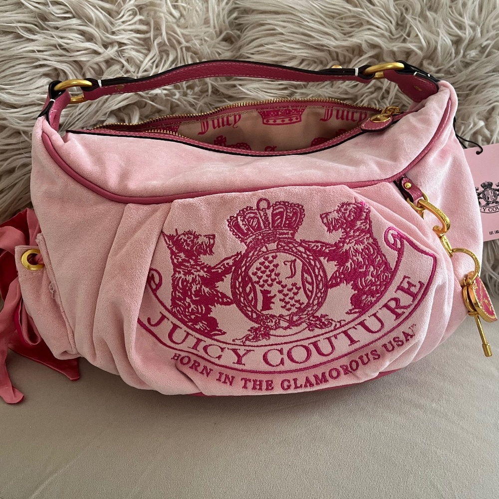 Juicy Couture hobo pink daydreamer new UK release bag twig dogs Scottie dog Y2K